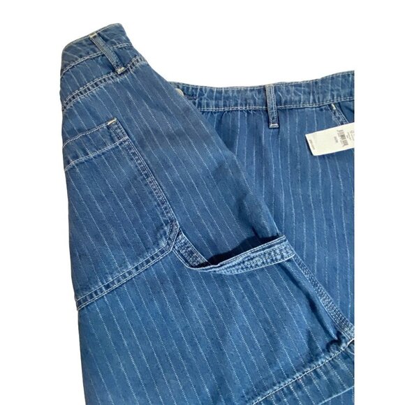 NWT Gap Striped Denim Utility Mini Skirt with Four Pockets Size 20/35 - Picture 4 of 12
